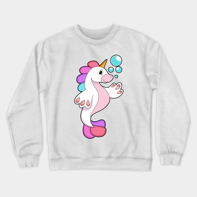 Unicorn with Water bubbles Crewneck Sweatshirt by Markus Schnabel